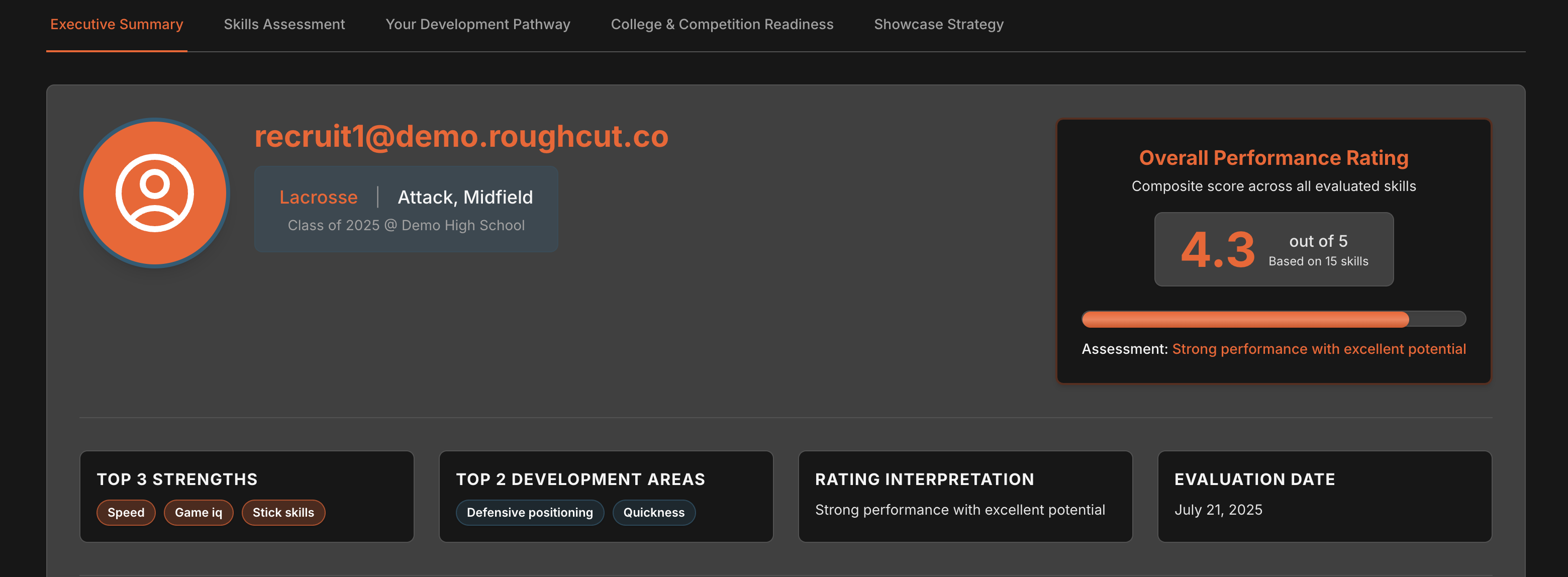 Roughcut Dashboard Screenshot